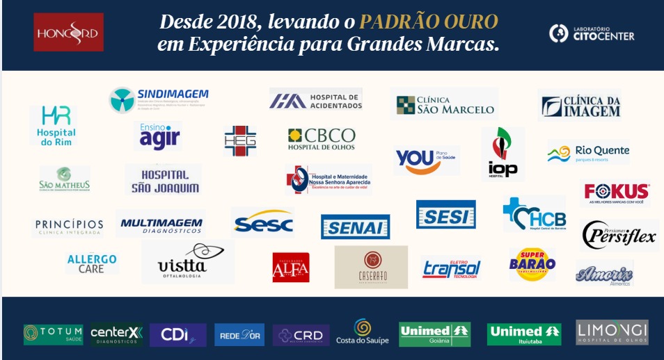 Logos de organizações de saúde que confiam na Código CX